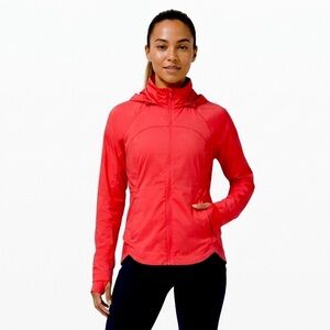 LULULEMON Goal Smasher Lightweight Hooded Running Jacket Carnation Red 10